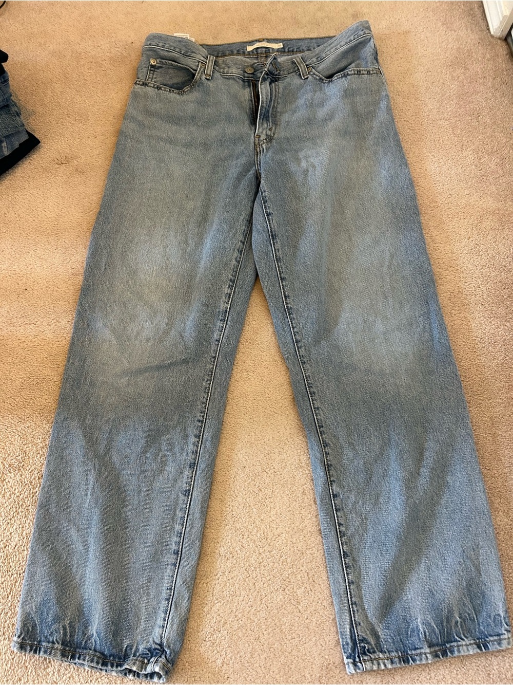 Garage Straight-Leg Jeans in Light Blue Denim